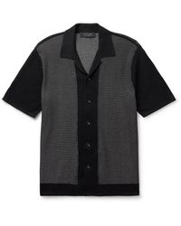 Rag & Bone - Harvey Camp-collar Jacquard-knit Cotton-blend Shirt - Lyst