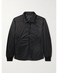 Tom Ford - Padded Leather-Trimmed Satin Bomber Jacket - Lyst