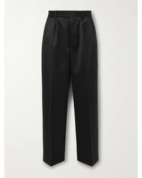 Bode - Mcnab Straight-Leg Pleated Wool Barathea Tuxedo Trousers - Lyst