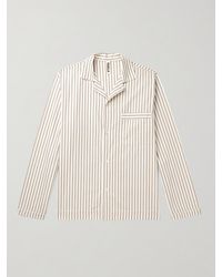 Tekla - Camp-collar Striped Organic Cotton-poplin Pyjama Shirt - Lyst