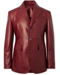 Versace - Slim-fit Leather Blazer - Lyst