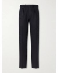 J. Mueser - Waverly Straight-Leg Cotton And Linen-Blend Twill Suit Trousers - Lyst