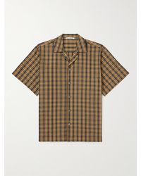 Acne Studios - Samir Camp-collar Checked Cotton Shirt - Lyst