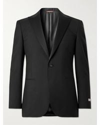 Canali - Satin-trimmed Wool And Mohair-blend Tuxedo Jacket - Lyst