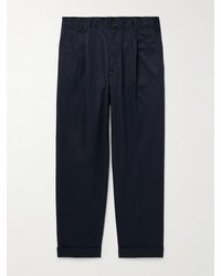 Beams Plus - Tapered Pleated Cotton-Twill Trousers - Lyst