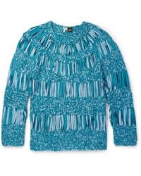 Loewe - Paula's Ibiza Open-Knit Textured Cotton-Blend Sweater - Lyst