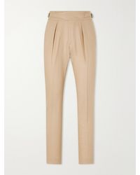 Polo Ralph Lauren - Straight-Leg Pleated Linen Suit Trousers - Lyst