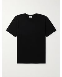 Saint Laurent - T-Shirt aus Baumwoll-Jersey mit Logostickerei - Lyst