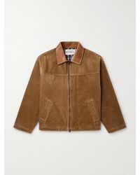 MANAAKI - Wiri Leather-trimmed Cotton-corduroy Jacket - Lyst