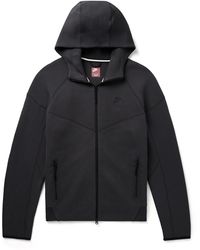 Nike Logo-print Dri-fit Fleece Hoodie in Black for Men | Lyst