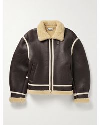 Bode - Leather-Trimmed Shearling Jacket - Lyst