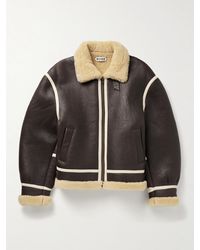 Bode - Leather-trimmed Shearling Jacket - Lyst