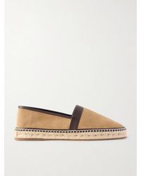 Manolo Blahnik - Nerano Leather-Trimmed Suede Espadrilles - Lyst