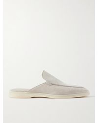 Loro Piana - Babouche Walk Suede Backless Loafers - Lyst