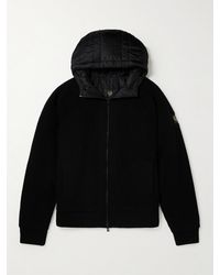 Belstaff - Anton Shell-trimmed Ribbed Wool Hooded Cardigan - Lyst
