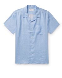 Derek Rose - Milan 23 Camp-collar Printed Linen Shirt - Lyst