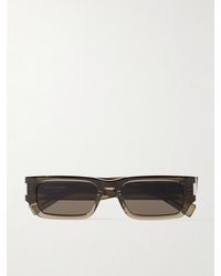 Saint Laurent - New Wave Rectangular-Frame Acetate Sunglasses - Lyst