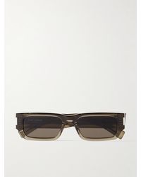 Saint Laurent - New Wave Sonnenbrille mit rechteckigem Rahmen aus Azetat - Lyst