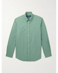 Polo Ralph Lauren - Schmal geschnittenes Hemd aus Baumwoll-Piqué mit Button-Down-Kragen und Logostickerei - Lyst