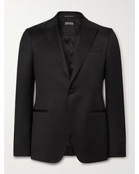 ZEGNA - Slim-Fit Satin-Trimmed Wool And Mohair-Blend Tuxedo Jacket - Lyst