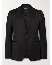 Zegna - Slim-fit Satin-trimmed Wool And Mohair-blend Tuxedo Jacket - Lyst