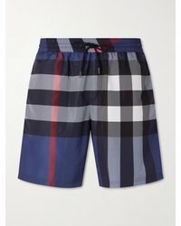 Burberry - Straight-Leg Mid-Length Checked Swim Shorts - Lyst