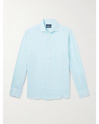 Thom Sweeney - Slim-Fit Cutaway-Collar Linen Shirt - Lyst