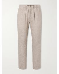 Frescobol Carioca - Oscar Straight-leg Linen And Cotton-blend Drawstring Trousers - Lyst