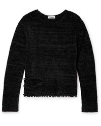 Jil Sander - Frayed Distressed Silk And Cotton-blend Chenille Sweater - Lyst
