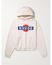 Rhude - Vintage Racer Logo-Print Cotton-Jersey Hoodie - Lyst