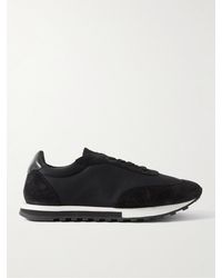 The Row - Owen Leather- And Suede-trimmed Nylon Sneakers - Lyst