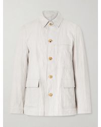 Dries Van Noten - Metallic Herringbone Cotton And Linen-Blend Jacket - Lyst