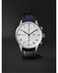 IWC Schaffhausen - Portugieser Automatic Chronograph 41mm Stainless Steel And Alligator Watch - Lyst
