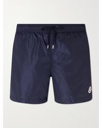 Moncler - Slim-Fit Mid-Length Logo-Appliquéd Swim Shorts - Lyst