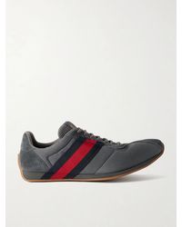 Gucci - Legacy Webbing And Suede-trimmed Mesh Sneakers - Lyst