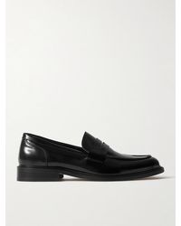 VINNY'S - Townee Glossed-Leather Penny Loafers - Lyst