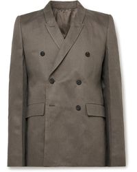 Rick Owens - Double-Breasted Linen-Twill Blazer - Lyst