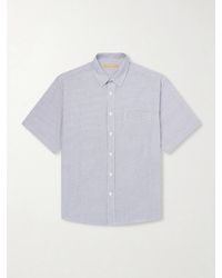 FRIZMWORKS - Striped Cotton-blend Seersucker Shirt - Lyst