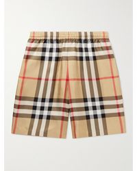 Burberry - Straight-leg Checked Silk-twill Shorts - Lyst