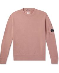 C.P. Company - Logo-appliquéd Brushed Cotton-jersey Sweatshirt - Lyst