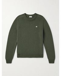 Celine - Triomphe Slim-Fit Logo-Embroidered Wool And Cashmere-Blend Sweater - Lyst