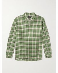 Beams Plus - Button-Down Collar Checked Cotton-Dobby Shirt - Lyst