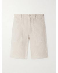 Hartford - Fatigue Straight-leg Herringbone Cotton Shorts - Lyst