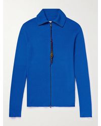 Acne Studios - Kermeer Slim-Fit Ribbed-Knit Zip-Up Cardigan - Lyst