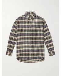 Beams Plus - Checked Cotton-Flannel Shirt - Lyst