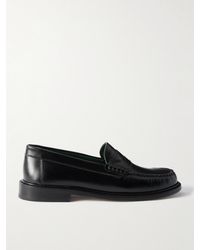 VINNY'S - Yardee Polished-Leather Penny Loafers - Lyst