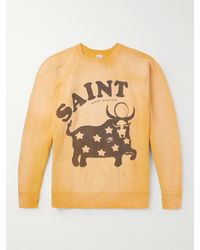 SAINT Mxxxxxx - Distressed Printed Cotton-Jersey Sweatshirt - Lyst