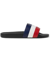 Moncler - Basile Stripe Logo Slide Sandals - Lyst