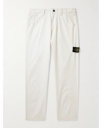 Stone Island - Gerade geschnittene Hose aus Supima®-Baumwoll-Canvas mit Logodetail - Lyst
