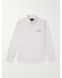 thisisneverthat - Dsn Button-down Collar Logo-embroidered Striped Cotton Oxford Shirt - Lyst